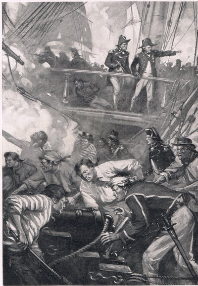 Como eles lutaram nos dias de idade, ilustração de "Batalhas britânicas na terra e no mar", publicado por Cassell, Londres, c.1910 de E.S. Hodgson