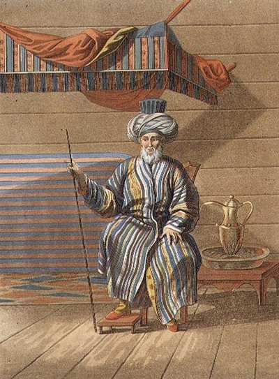 Ancião Tártaro, gravado por Yegor Skotnikoff (1782-1843) (litho) de E. (after) Karnejeff