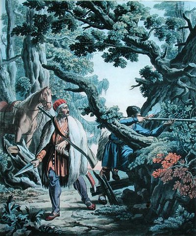 Chechenos, gravados por V. Melnikov (cor litho) de E. (after) Korneyev