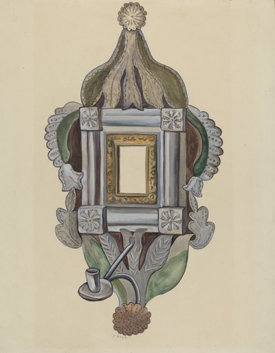 Arandela de vela com espelho, 19351942. de E. Boyd