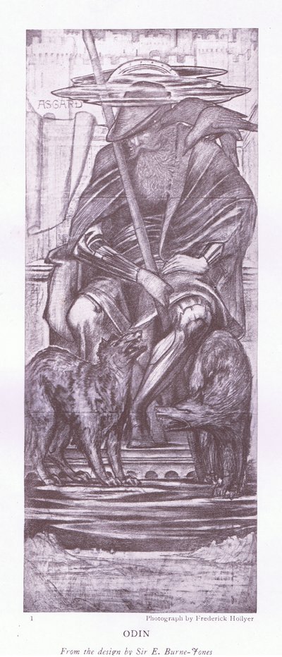 Odin-a design por E Burne Jones, década de 1920 de E. Burne Jones