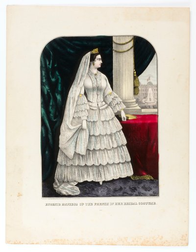 Eugenia Imperatriz dos Franceses em traje de noiva de E. C. Kellogg