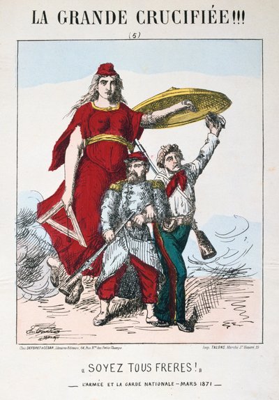 Be the Brothers !, alegoria da França republicana, 1871. de E. Courtaux