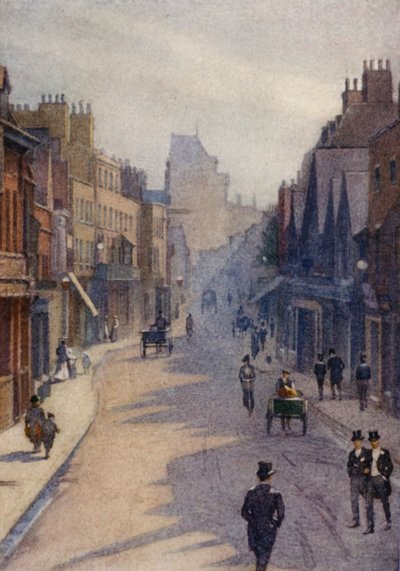 Eton: Eton Street, "After Twelve" em um meio feriado (lito colorido) de E. D. Brinton