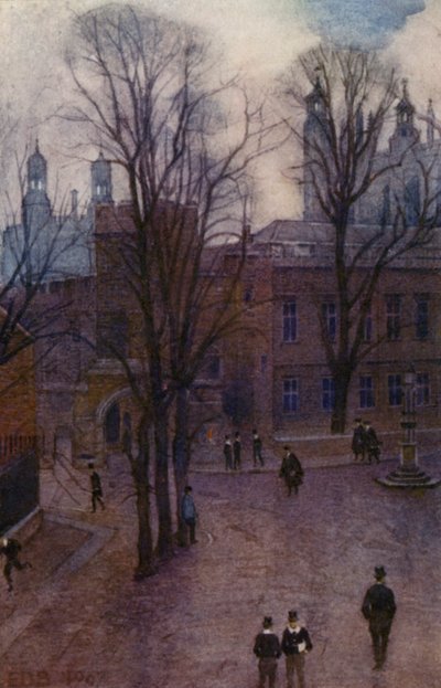 Eton: Upper School e Long Walk da Common Lane House (lito colorido) de E. D. Brinton