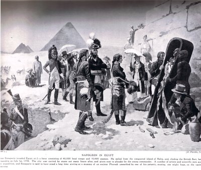 Napoleão no Egito, ilustração de &39;Hutchinsons história das Nações&39;, c.1910 de E. Fiorillo