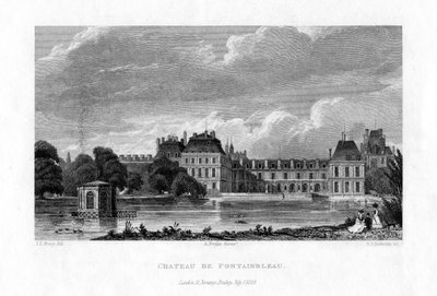 Castelo de Fontainebleau, França, 1829. de E. I. Roberts