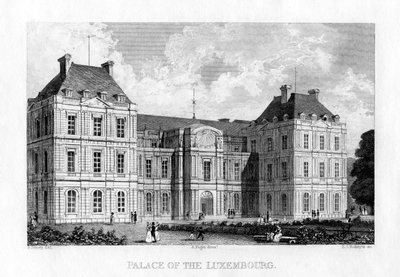 Palácio de Luxemburgo, Paris, c1830. de E. I. Roberts