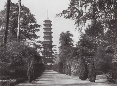 Jardins de Kew, c.1900 (fotografia a preto e branco) de E. J. Wallis