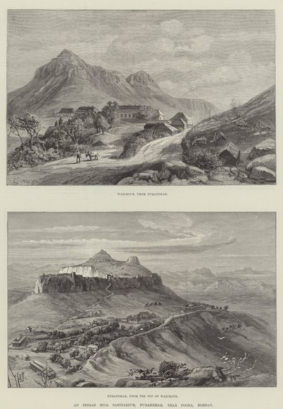 Um Sanatório Indian Hill, Purandhar, perto de Poona, Bombaim de E. Jennings