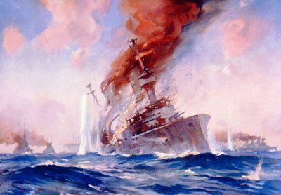 A Batalha das Malvinas: Afundamento do Scharnhorst de E. S. (after) Hodgson