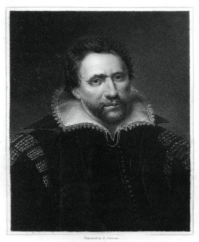 Benjamin Jonson, dramaturgo, poeta e ator inglês do Renascimento, 1834. de E. Scriven
