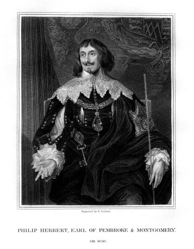 Philip Herbert, 4º Conde de Pembroke, cortesão e político, 1828. de E. Scriven