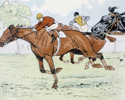 Cavalos de corrida - desenho por Thelem de E. Thelem