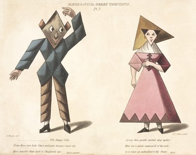 Pl.2 de Mathematical Merry Thoughts, gravado por FC Hunt, c.1820-30 de E. after Wright