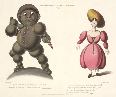 Pl.3 de Mathematical Merry Thoughts, gravado por FC Hunt, c.1820-30 de E. after Wright