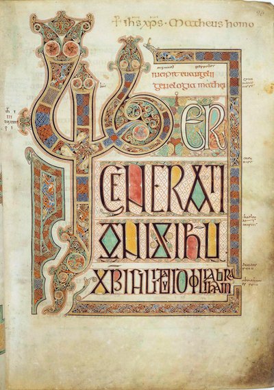Os Evangelhos de Lindisfarne, 715-721. de Eadfrith,