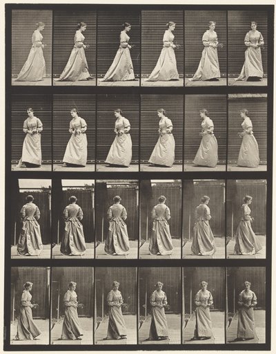 Placa 100. Virando e subindo escadas, 1885 de Eadweard Muybridge