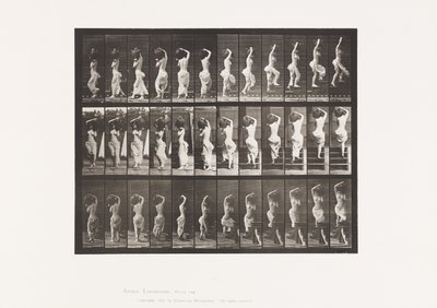 Placa 105. Virar, subir escadas, jarro de água no ombro esquerdo. de Eadweard Muybridge