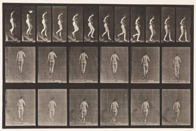 Placa 130. Escadas Descendentes, Mãos Entrelaçadas, 1872-1885 de Eadweard Muybridge