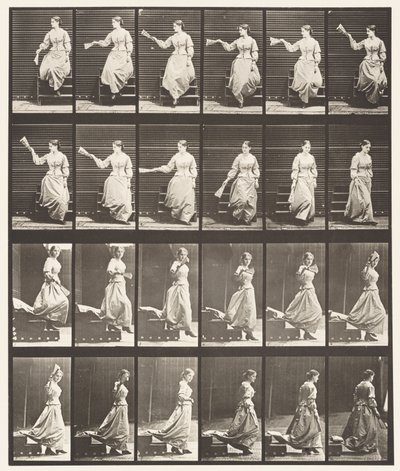 Prato 140. Escada Descendente Olhando em Volta e Ventilador de Ondas de Eadweard Muybridge