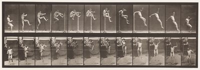 Placa 152. Pulando; Corrida em linha reta salto em altura (tênis) de Eadweard Muybridge