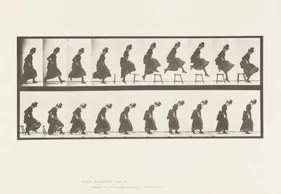 Placa 156. Salto; Correndo em linha reta salto em altura, 1885 de Eadweard Muybridge