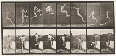 Placa 160. Salto; Corrida de salto em largura (tênis) de Eadweard Muybridge