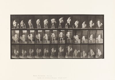Placa 172. Pisando em um cavalete; Saltando Para Baixo, Virando-se, 1885 de Eadweard Muybridge