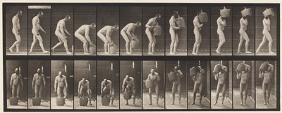 Placa 218. Inclinando-se e levantando o garrafão completo até o ombro de Eadweard Muybridge