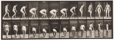 Placa 220. Inclinando-se e levantando lenço e girando de Eadweard Muybridge