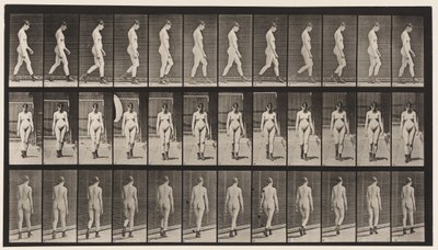 Placa 22. Andando, Com Botas De Salto Alto Em, 1872-1885 de Eadweard Muybridge