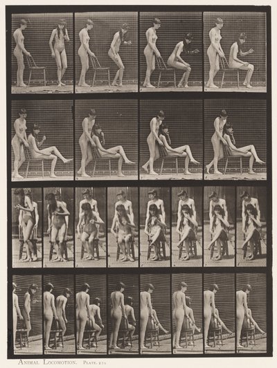 Prato 239. Dois Modelos;Um de Pé,o Outro Sentado,Cruzando Pernas de Eadweard Muybridge