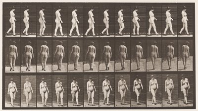 Prato 24. Andar a pé, com os sapatos de salto alto de Eadweard Muybridge