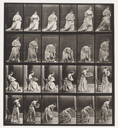 Placa 250. Levantar da Cadeira, Inclinar e Levantar Lenço de Eadweard Muybridge
