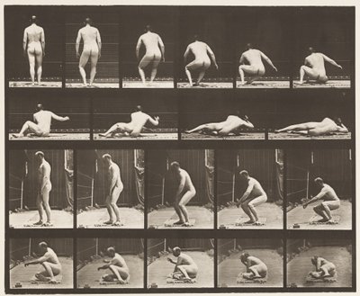 Placa 257. Deitada no Chão, 1885 de Eadweard Muybridge