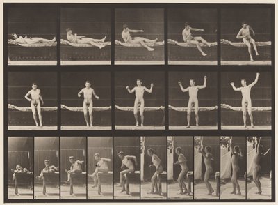 Placa 260.Arising do sofá e alongamento de armas, 1885 de Eadweard Muybridge