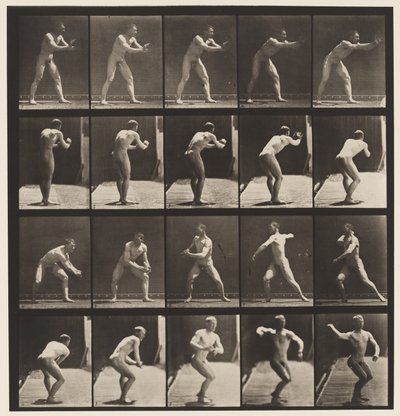 Placa 282.Base-bola; Captura e lançamento, 1885 de Eadweard Muybridge