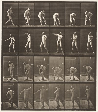 Placa 302.Picking Up uma bola e jogá-lo, 1885 de Eadweard Muybridge