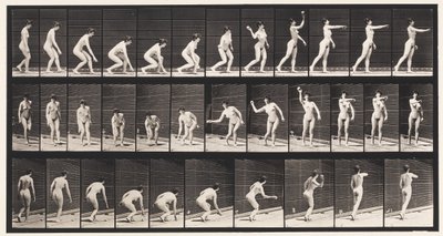 Placa 303. Pegando uma Bola e Jogando-a, 1872-1885 de Eadweard Muybridge