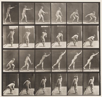 Placa 307. Arremessando um Disco de Ferro, 1872-1885 de Eadweard Muybridge