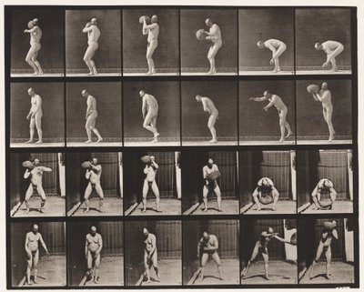Placa 312. Levando uma Pedra de 75 libras de Eadweard Muybridge