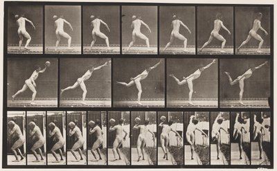 Placa 316.Mudando uma rocha de 20 lb, 1885 de Eadweard Muybridge