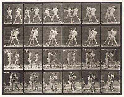 Placa 330. Boxe; Cross-Counter (sapatos) de Eadweard Muybridge