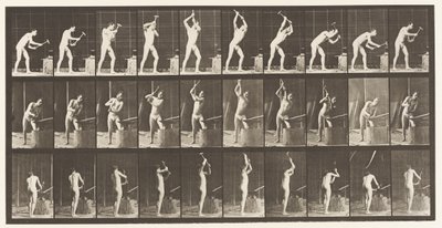 Placa 378. Ferreiro, Martelando na Bigorna, Duas Mãos de Eadweard Muybridge