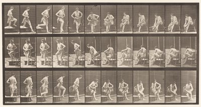 Placa 410. Saindo do Banh-Tub, Sentado, Limpando os Pés de Eadweard Muybridge
