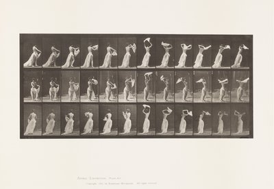 Placa 421. Sanita; Lenço atirando nos ombros de Eadweard Muybridge