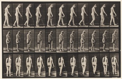 Prancha 42. Caminhando, derramando água do jarro de Eadweard Muybridge