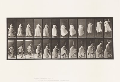 Placa 457.Pisar na cadeira, e Alcançar de Eadweard Muybridge