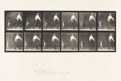 Placa 470. Criança 20N, Correndo atrás de um Homem de Eadweard Muybridge